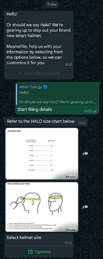 WhatsApp message from Ather