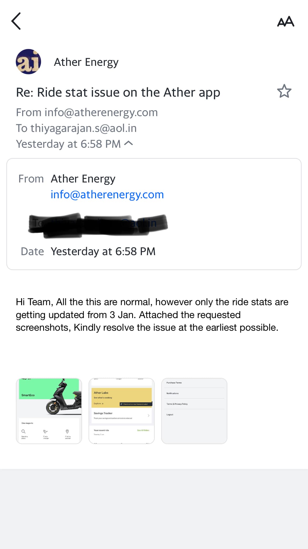 Extended battery warranty 2years additional Page 8 Ather 450 series Ather Community